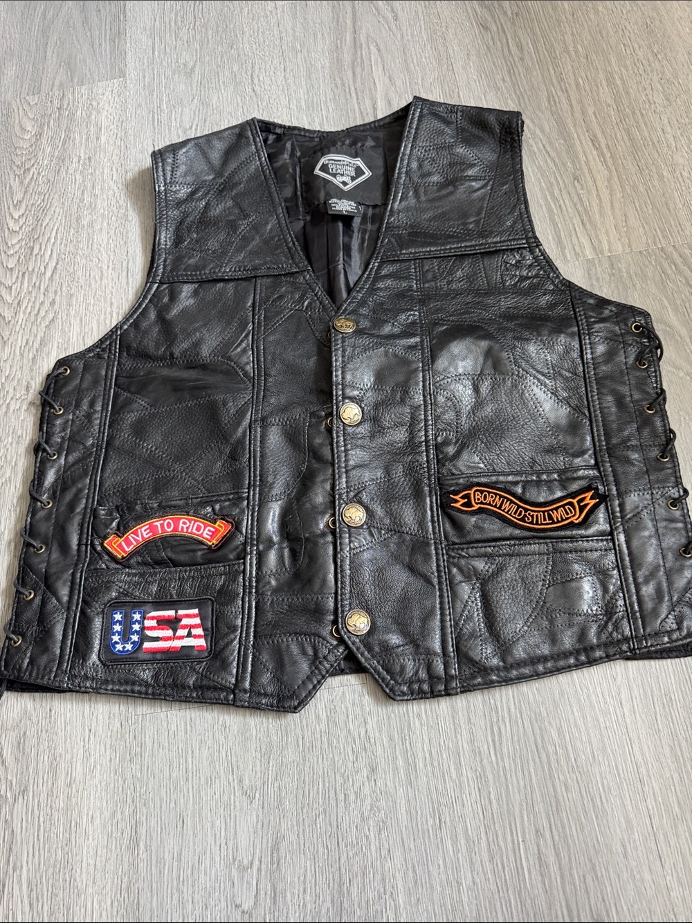 Diamond Supply Co. Black Genuine Leather Vest